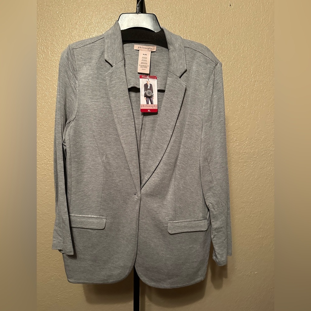 Philosophy Heather Gray Knit Blazer